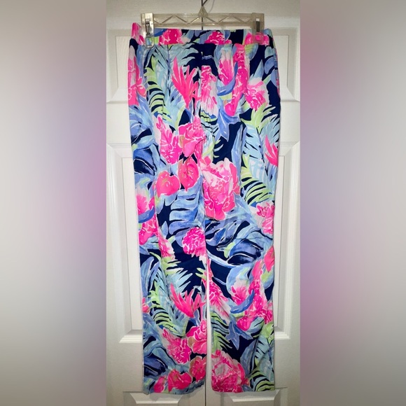 Lilly Pulitzer Women's Madeira Pants High Tide Navy Tropic Multi Size 2. VGUC - Picture 14 of 14
